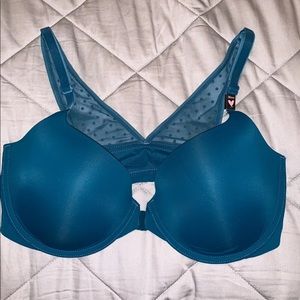 Victoria’s Secret teal lace & velvet Demi bra